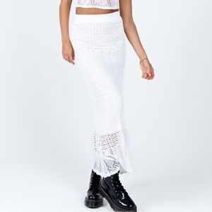 Princess Polly White Lace Maxi Skirt